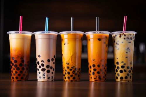 自制的珍珠奶茶饮品摄影图片 创意海报